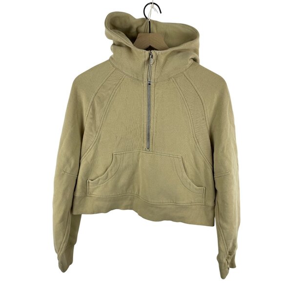 lululemon athletica Tops - Lululemon Women's Size XS Small Scuba Oversized Half Zip Hoodie Tan Beige